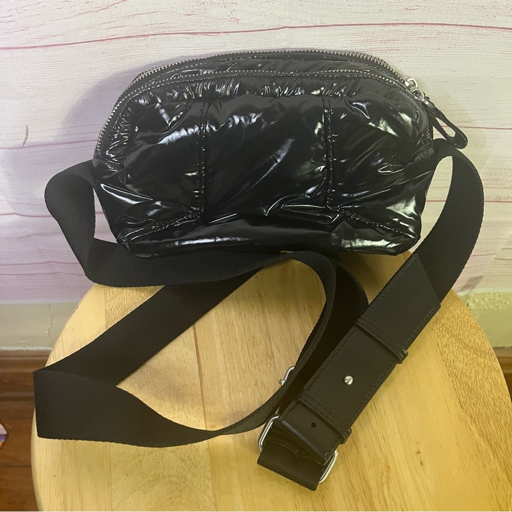 Zara Small Black Puffer Adjustable Strap Crossbody
